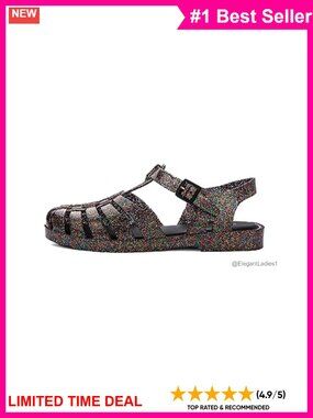Fisherman Jelly Sandals Adjustable Ankle Strap Buckle Waterproof
